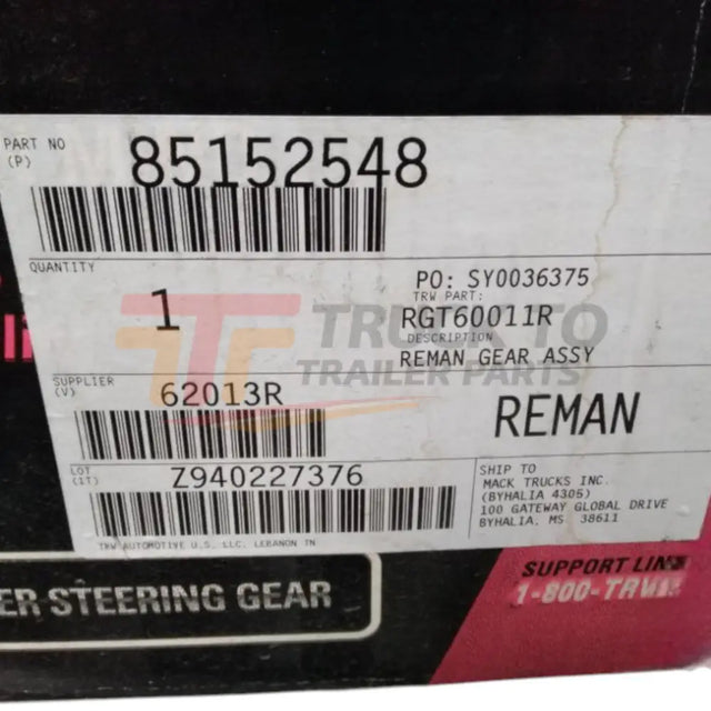 85152548 Genuine Mack Steering Gear - Steering Gear