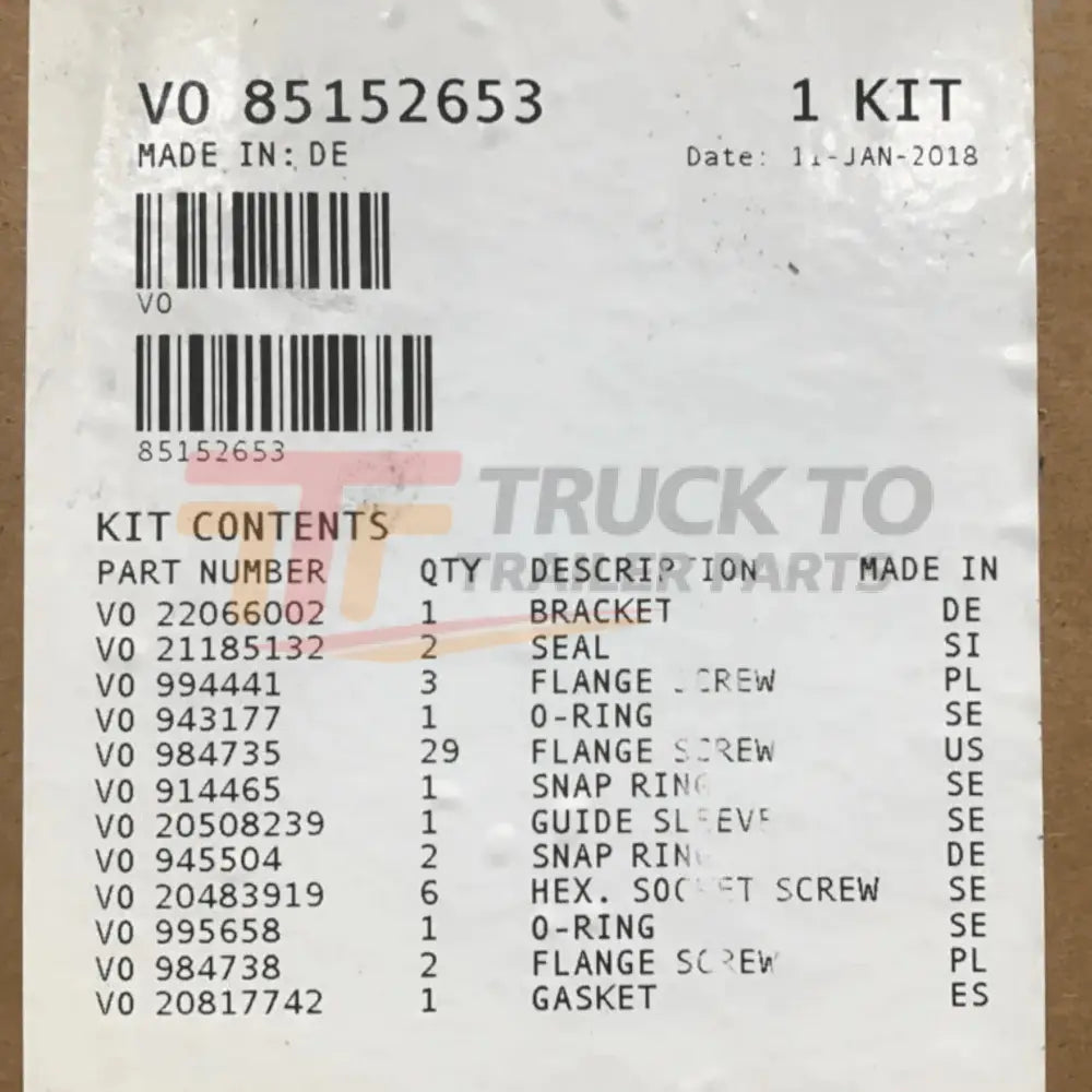 85152653 Genuine Volvo Timing Gear Plate - Truck To Trailer