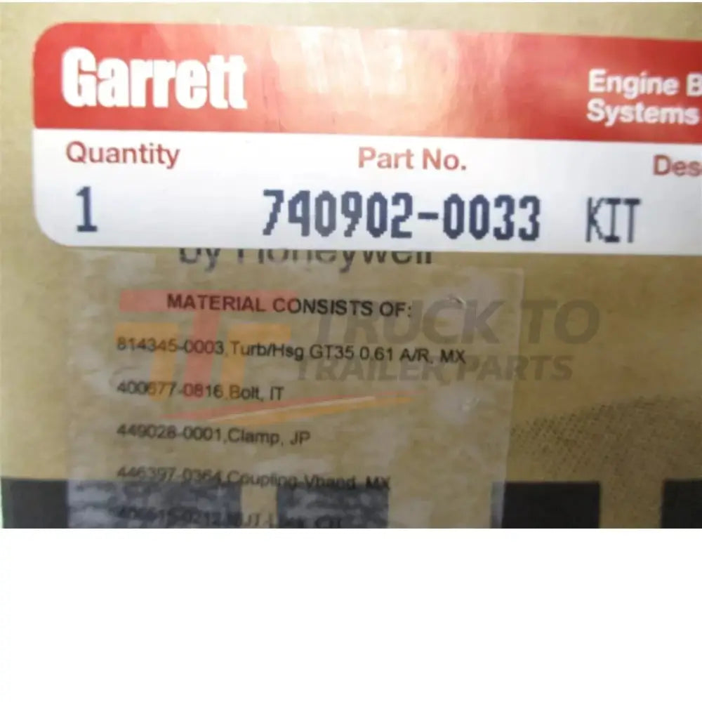856801-5081S Garrett GTX GEN Turbo Kit GTX3582R 0.61A/R - Truck To Trailer