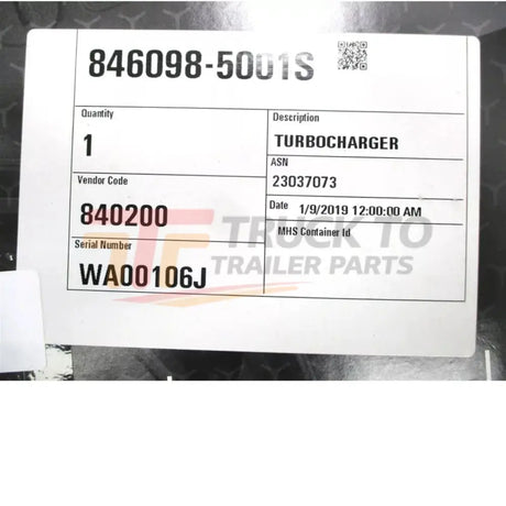 856804-5001S Garrett Turbo Assembly Kit GTX3584RS 0.83 A/R GEN 2 - Truck To Trailer