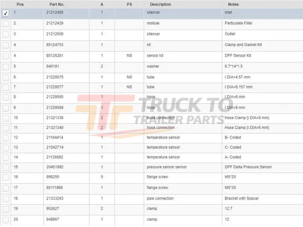 952627 Oem Mack Muffler Assembly For Mack Mp8 Volvo - Truck To Trailer