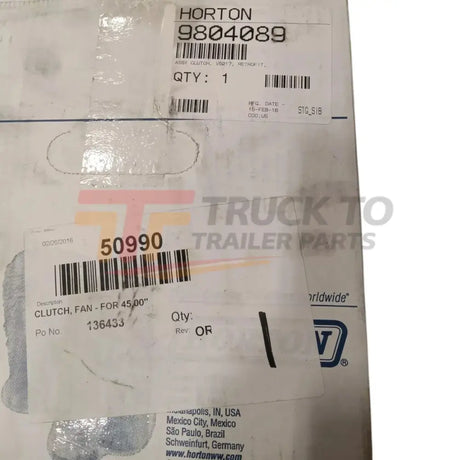 9804089 Horton Fan Clutch 50990 24V - Truck To Trailer