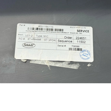 A33-1164-110 Genuine Peterbilt Forward Sub Fairing Assembly - Truck To Trailer