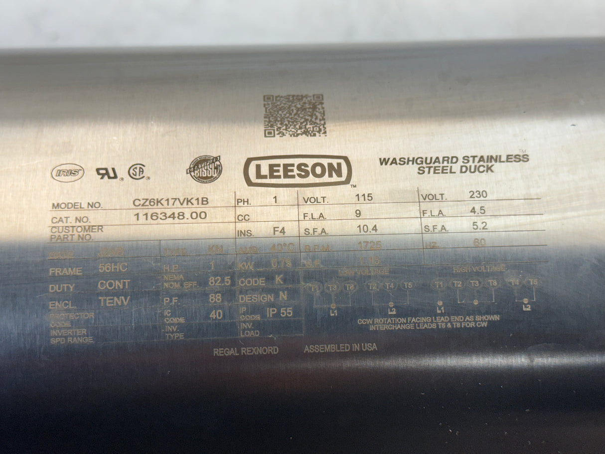 116348.00 Leeson Electric Motor 115/208-230V