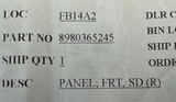 8-98036-524-5 Isuzu Right Front Corner Panel