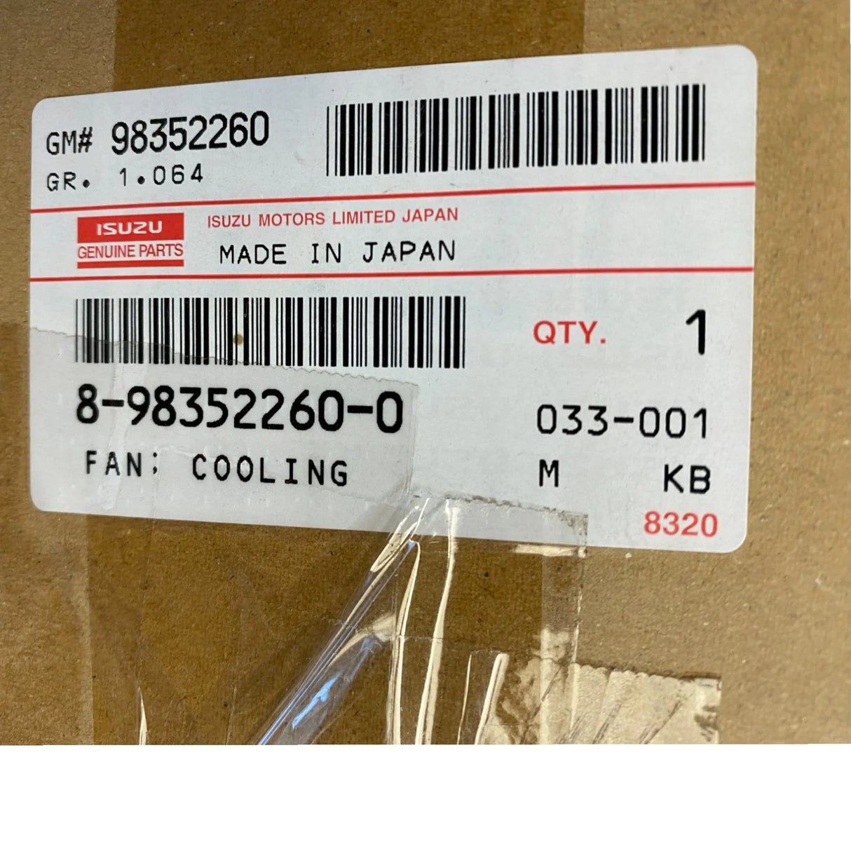 8-98352-260-0 Genuine Isuzu Cooling Fan - Truck To Trailer