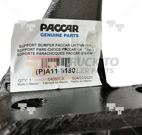 A116180 Genuine Paccar Left Bumper Bracket - Truck To Trailer
