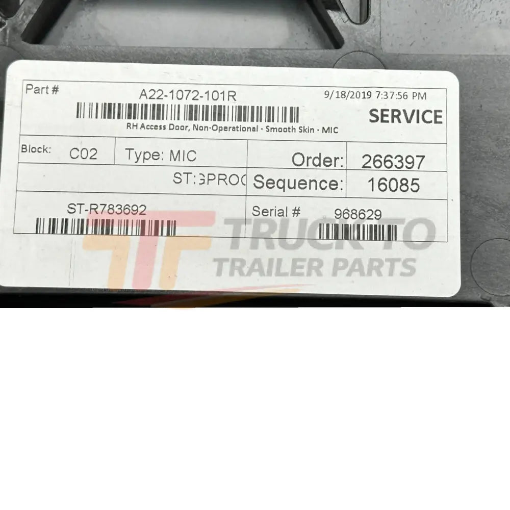 A22-1072-101R Genuine International Battery Cover - Truck To Trailer