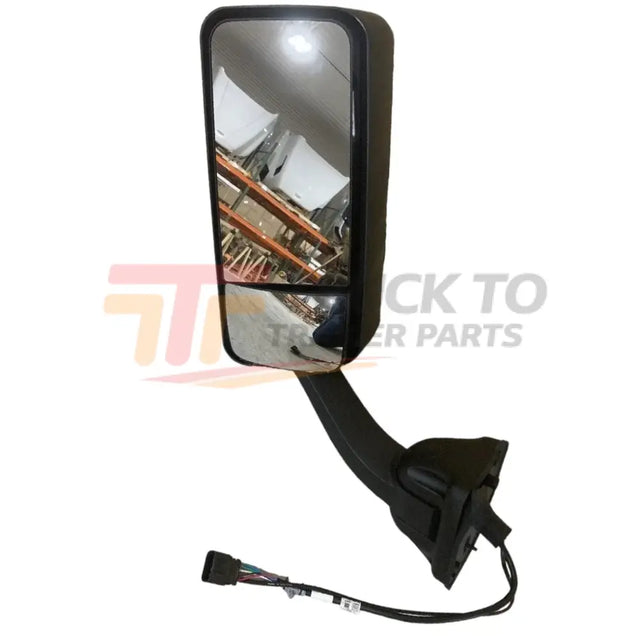 A22-61257-005 Genuine Freightliner Left Hand Black Mirror Assembly - Truck To Trailer