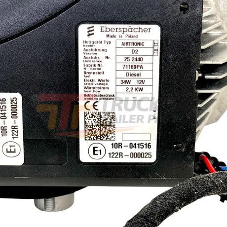 A22-76426-000 Genuine Freightliner Air Heater Airtronic D2 12V Diesel - Truck To Trailer