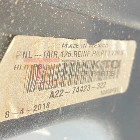 A2274423322 Genuine Freightliner Front Right Fairing Reinforcement - Truck To Trailer