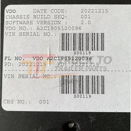 A2C1905120096 Genuine Freightliner Instrument Cluster - Truck To Trailer