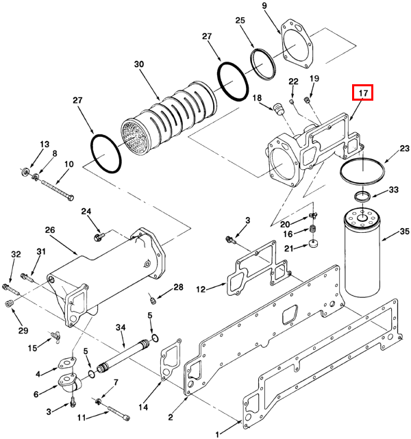 3008042 Cummins Lubricating Oil Filter Head