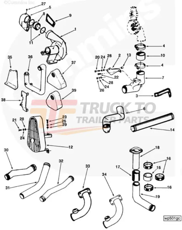 Cummins 219195 Water Transfer Tube - Truck To Trailer