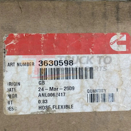 Cummins 3630598 Flexible Hose - Truck To Trailer