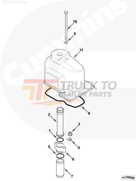 Cummins 4012462 Spark Plug Adapter Tube - Truck To Trailer