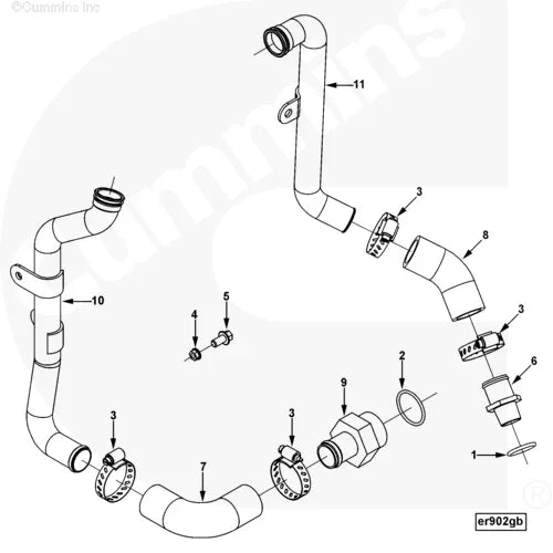 Cummins 4937598 Plain Hose Coupling - Truck To Trailer
