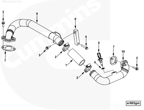 Cummins 4937625 Air Transfer Tube - Truck To Trailer