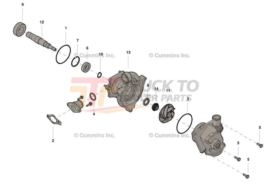 Cummins 4955709 Water Pump - Truck To Trailer