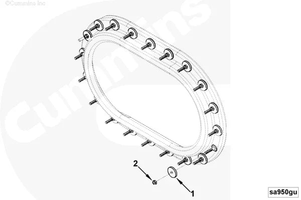 Cummins 4981872 Nut - Truck To Trailer