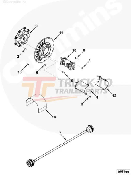 Cummins 5253601 Drive Extension Shaft - Truck To Trailer