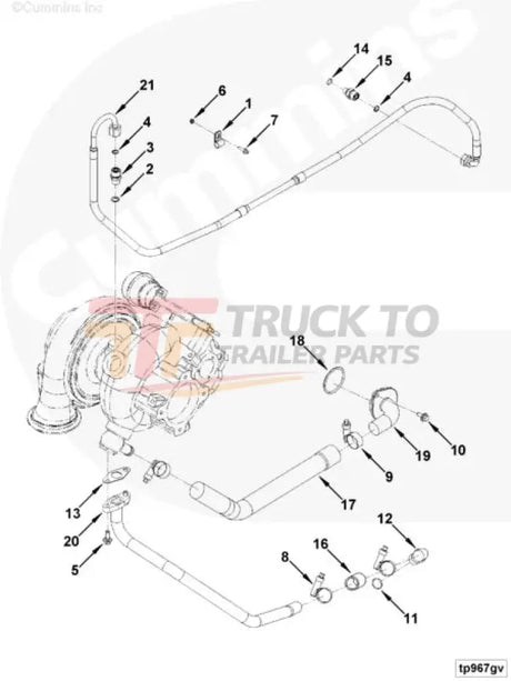 Cummins 5285172 Turbocharger Oil Drain Connection - Truck To Trailer