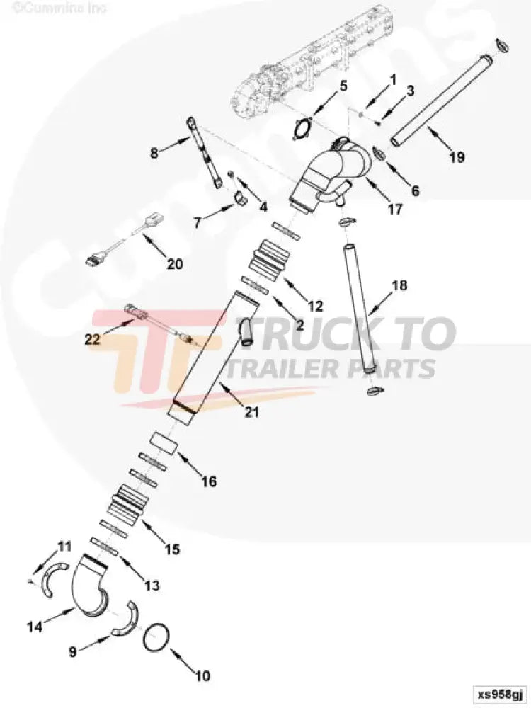 Cummins 5292379 Exhaust Outlet Tube - Truck To Trailer