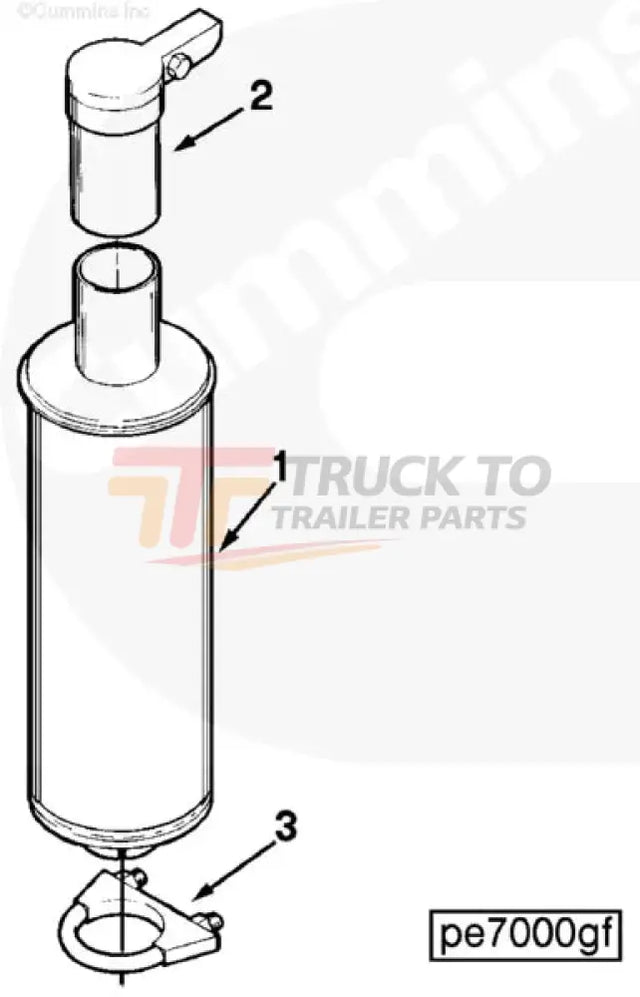 Cummins C0155204500 Muffler - Truck To Trailer