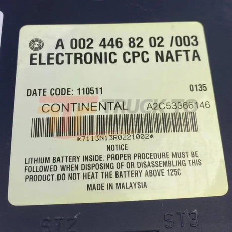EA0024468202 Genuine Freightliner Cpc2 Electronic Chassis Control Module - Truck To Trailer