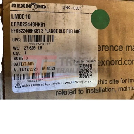 EFRB22448HK81 Genuine Rexnord Four-Bolt Square Roller Bearing Unit