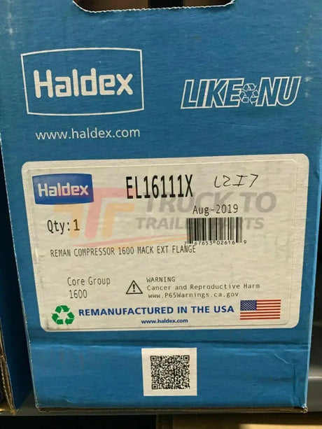 El16111X Genuine Haldex Air Compressor El1600 Mack - Truck To Trailer