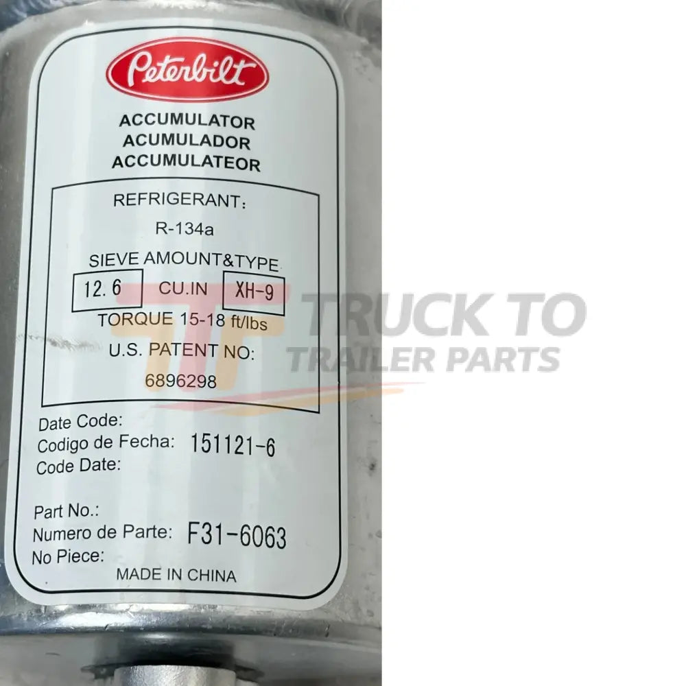 F31-6063 Genuine Peterbilt Aluminum Accumulator - Truck To Trailer
