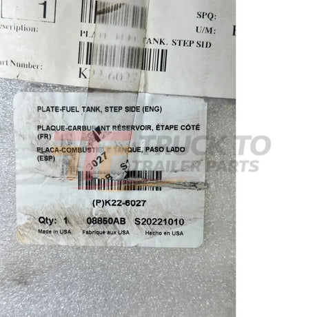 K22-6027 Genuine Peterbilt Fuel Tank Cover Step - Truck To Trailer