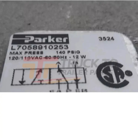 L7058910253 Parker Female NPT Pilot Solenoid Air Control Valve 1 In - Truck To Trailer