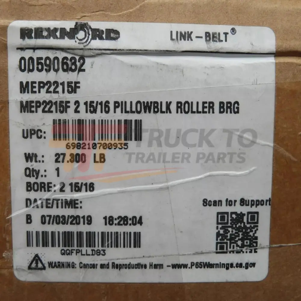 MEP2215F Rexnord Pillow Block Bearing Link-Belt - Truck To Trailer