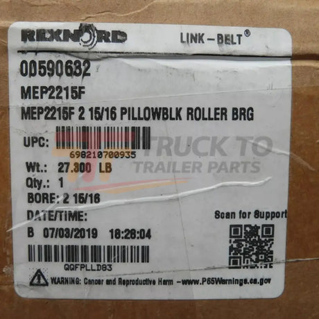 MEP2215F Rexnord Pillow Block Bearing Link-Belt - Truck To Trailer
