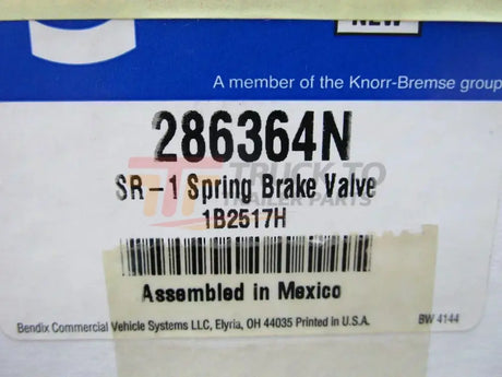 286364 Genuine Bendix Spring Brake Valve - Truck To Trailer