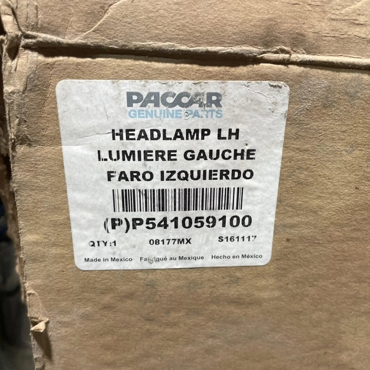 P54-1059-100L Genuine Paccar Left Headlight - Truck To Trailer