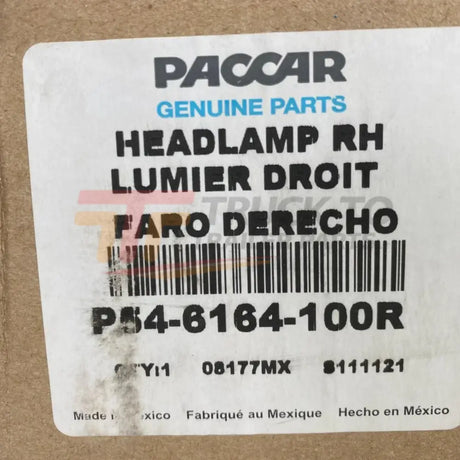 P546164100R Paccar Right Side Halogen Headlight Assy For Kenworth T680 2013-2021 - Truck To Trailer