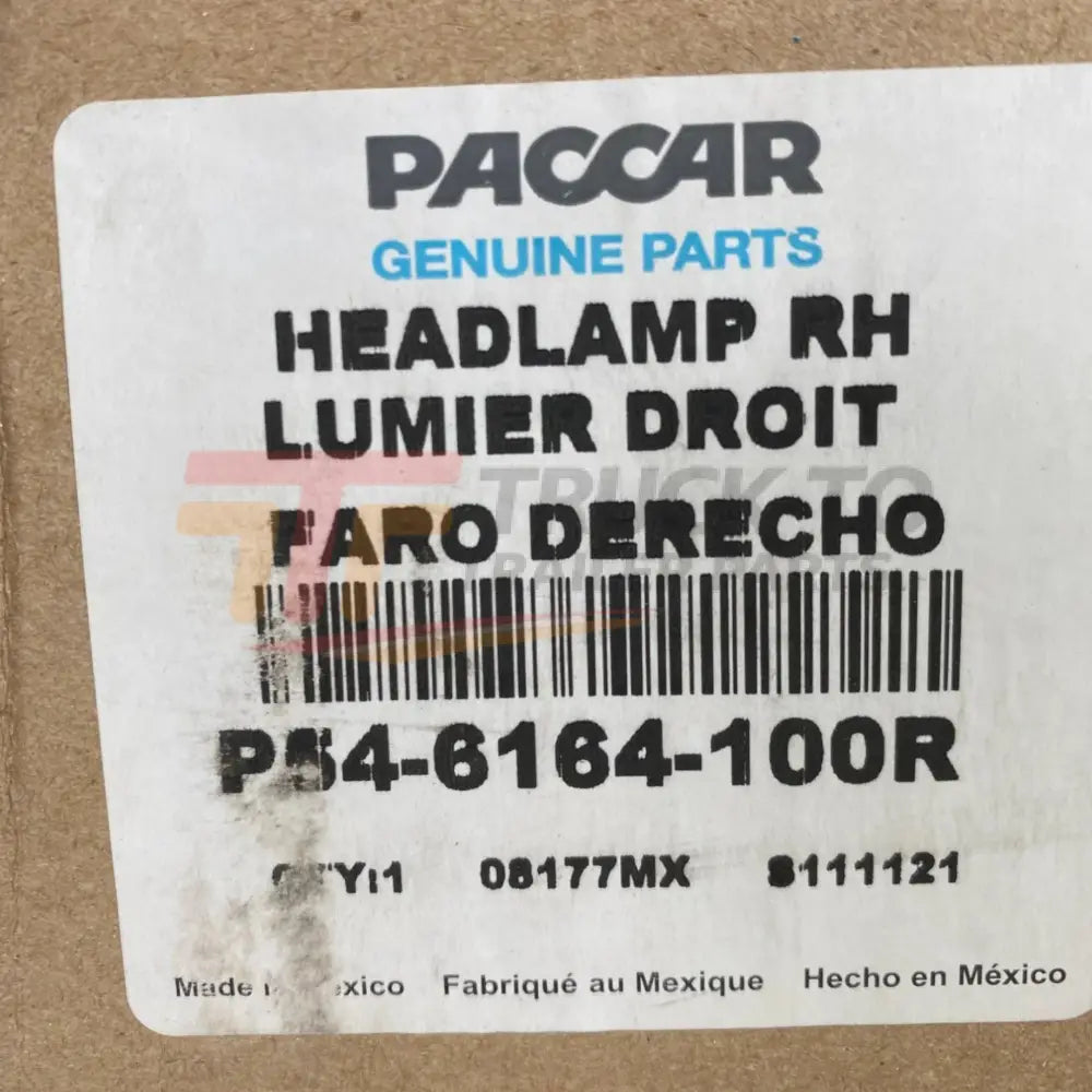 P54-6164-100R Paccar Right Side Halogen Headlight Assy For Kenworth T680 2013-2021 - Truck To Trailer