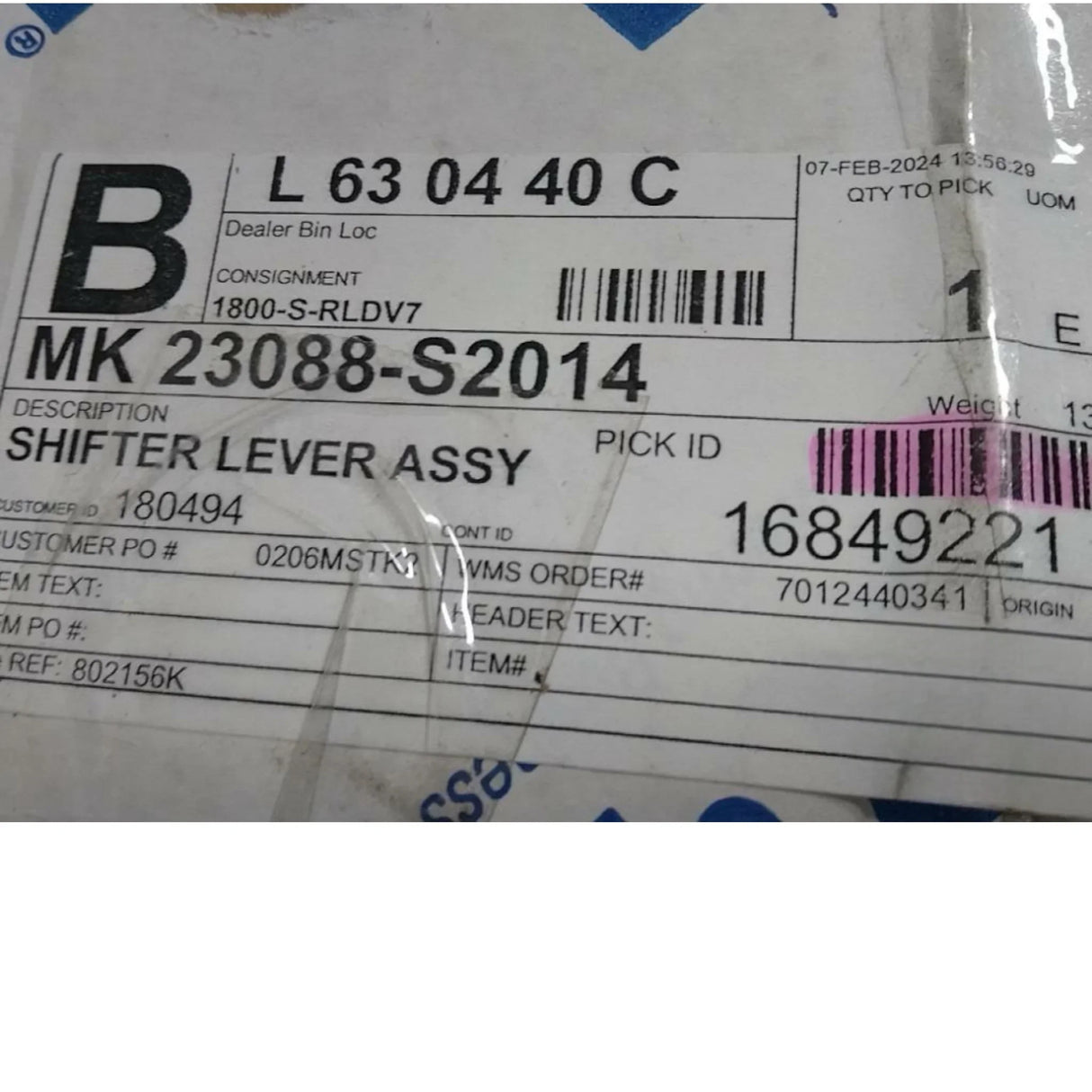 3088-S2014 Genuine Mack Shifter Lever Assy - Truck To Trailer
