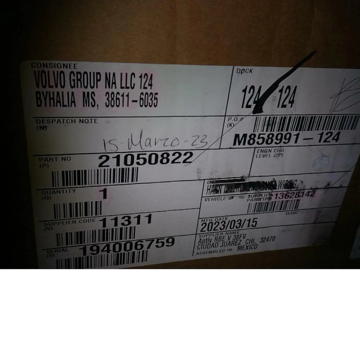 21050822 Genuine Volvo Wires - Truck To Trailer