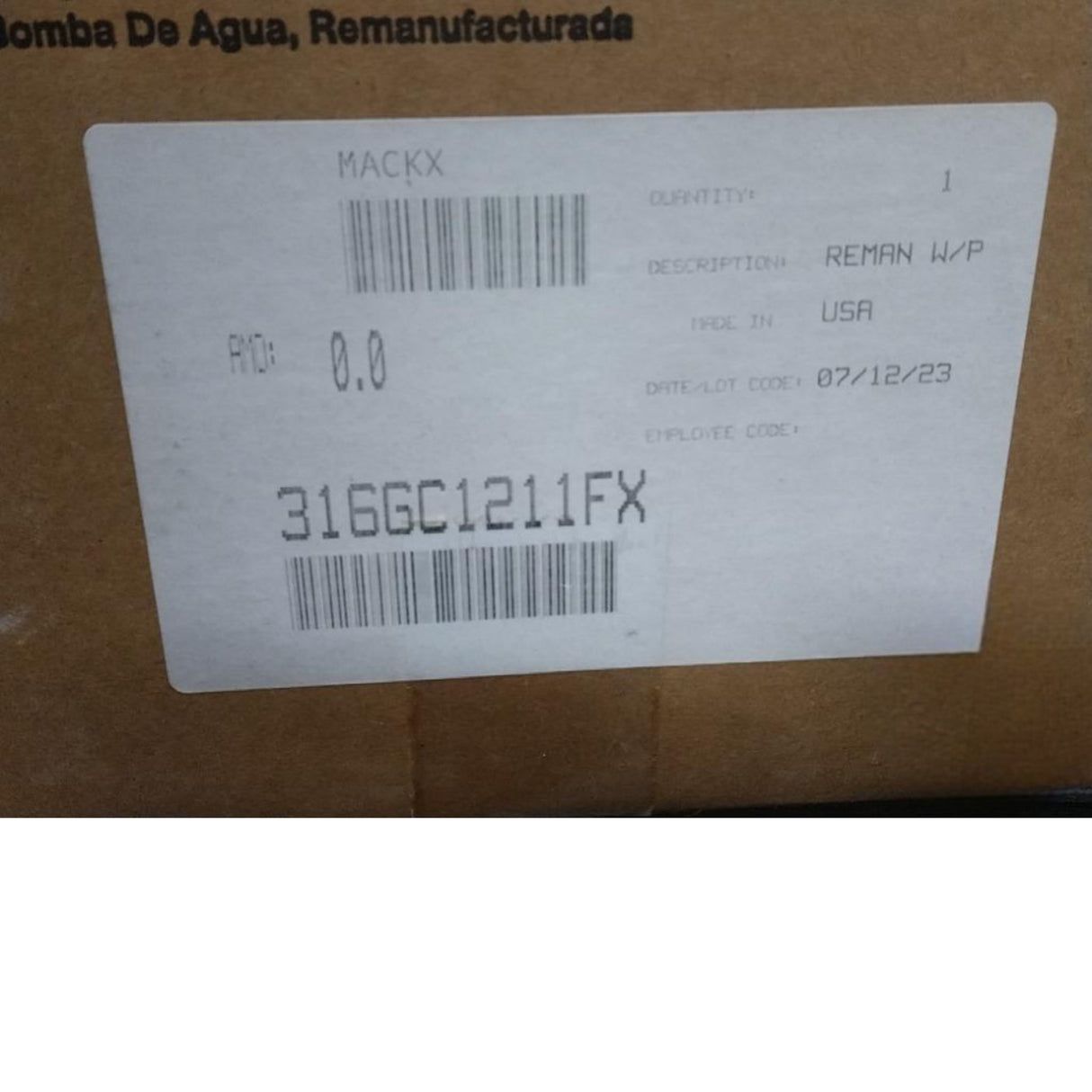 316GC1211FX Genuine Mack Water Pump