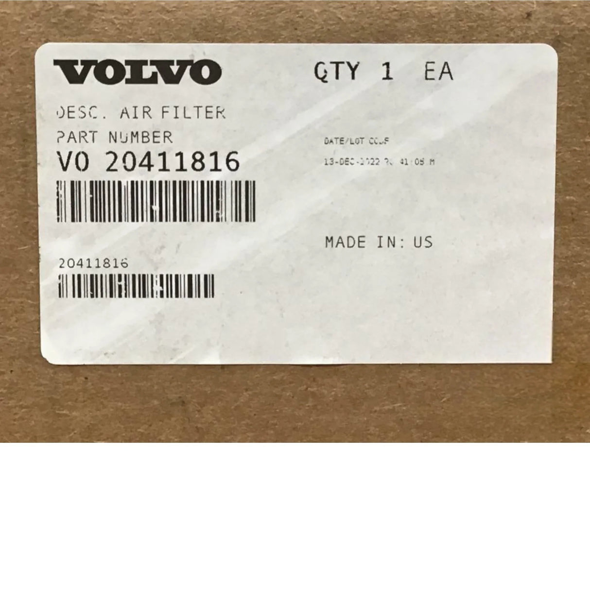 20411816 Genuine Volvo Air Filter - Truck To Trailer