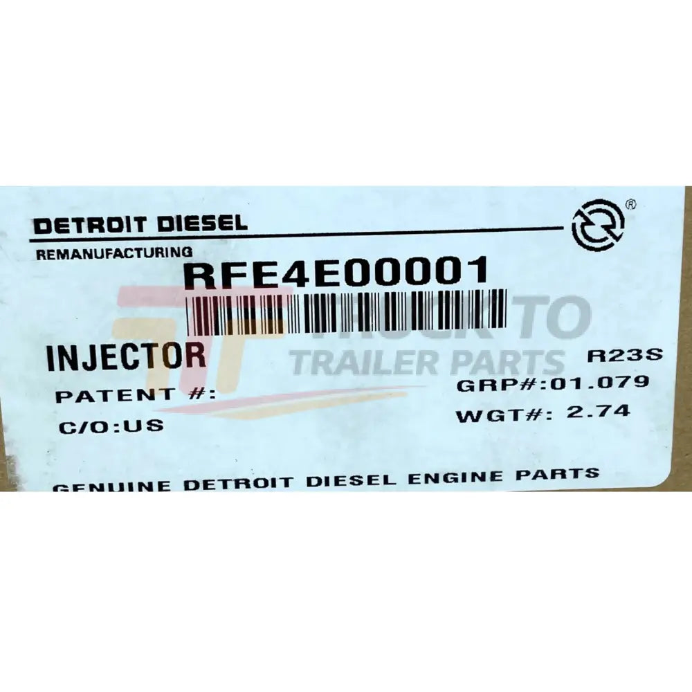 RFE4E00001 Genuine Detroit Diesel Fuel Injector - Truck To Trailer