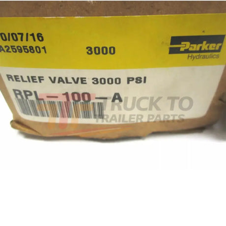 RPL-100-A Parker Pilot Operated Relief Valve 3000 Psi - Truck To Trailer