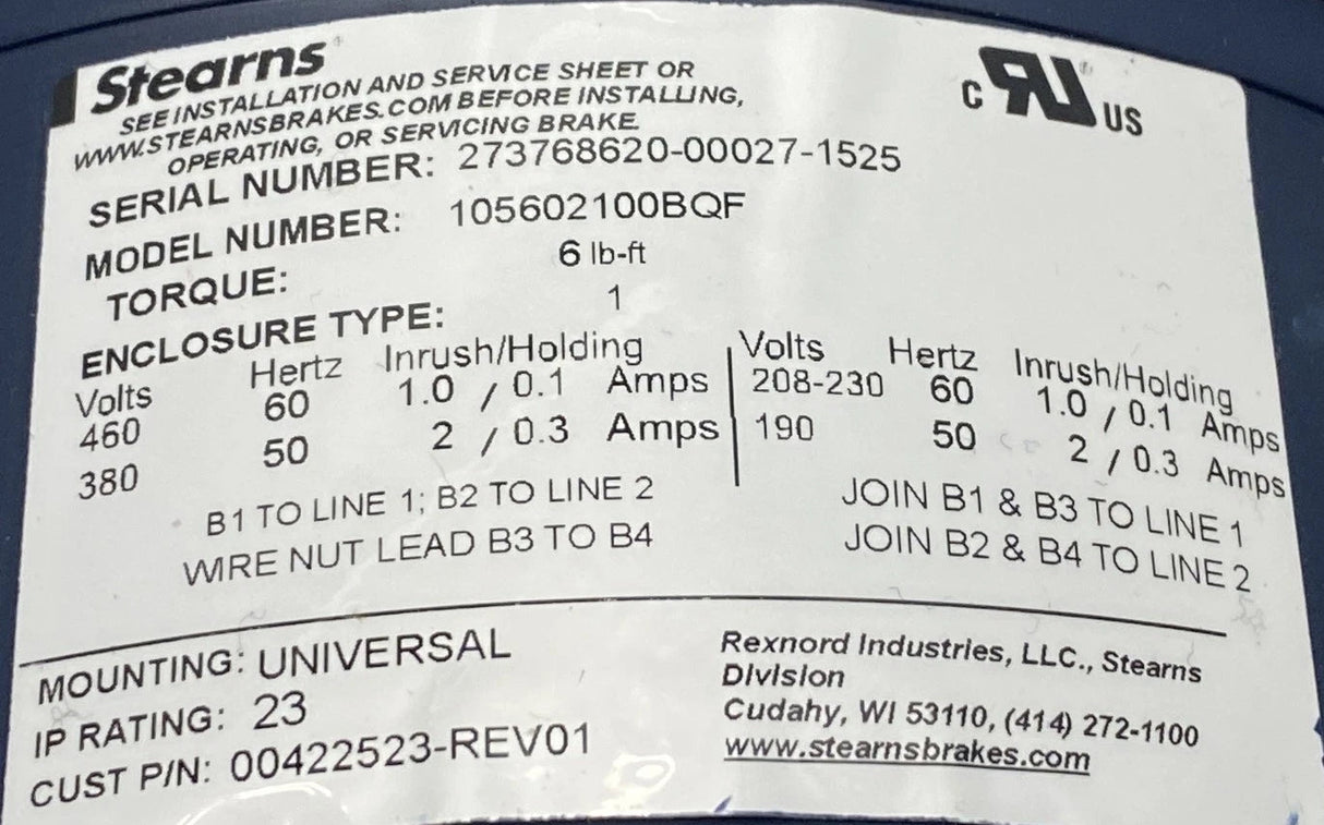 110671.00 Leeson Brake Motor 230-460V