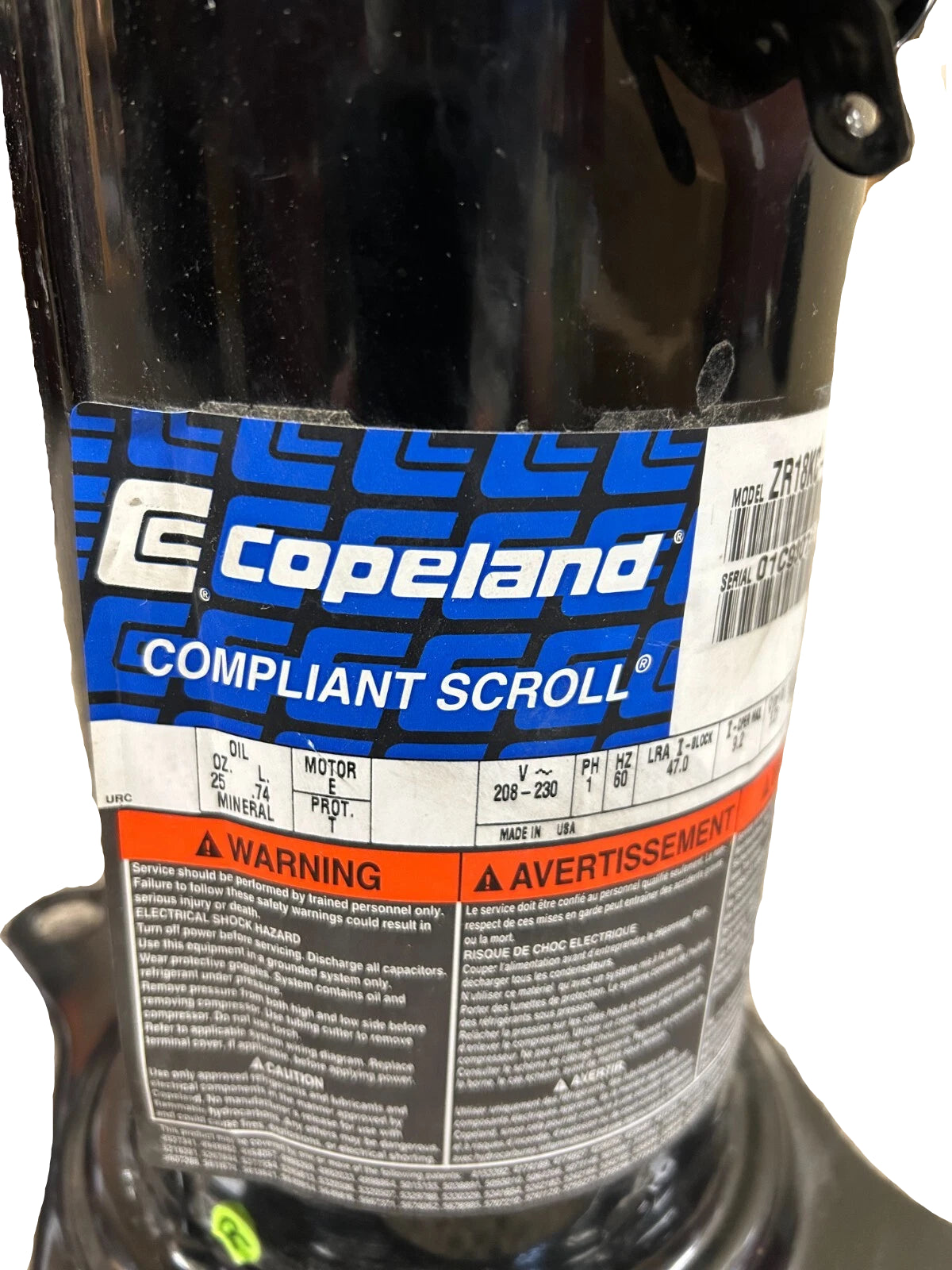 ZR18KC-PFV-830 Genuine Copeland Scroll Compressor
