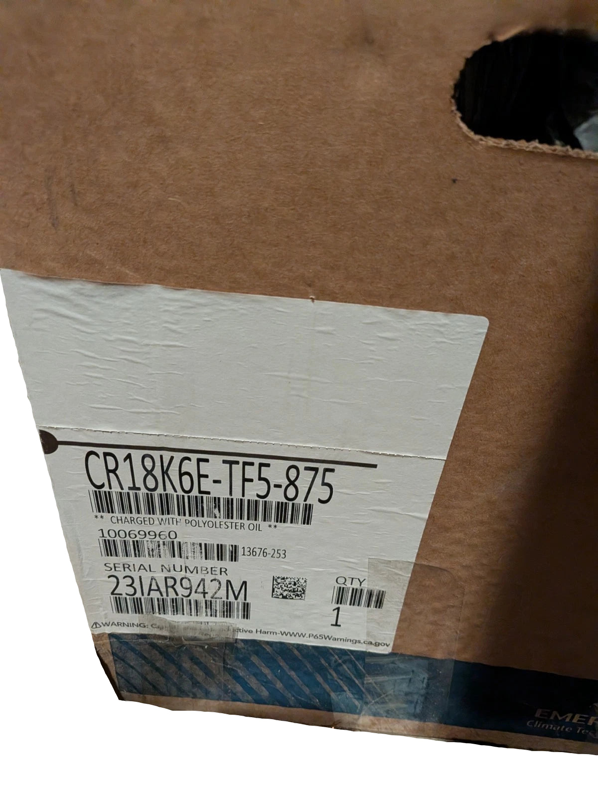 CR18K6E-TF5-875 Genuine Copeland Scroll Compressor