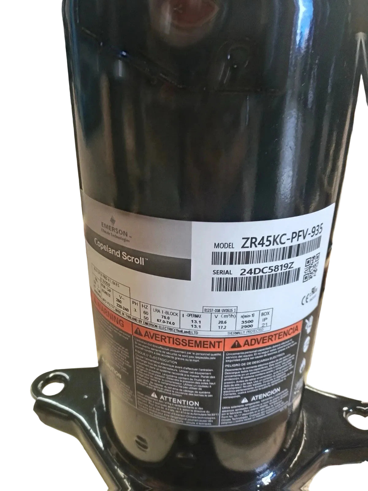 ZR45KC-PFV-935 Genuine Copeland Scroll Compressor